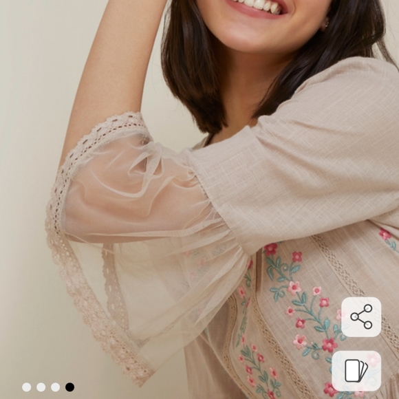 💛 NWT Bombay Paisley mustard yellow embroidered cotton dress - Picture 9 of 9